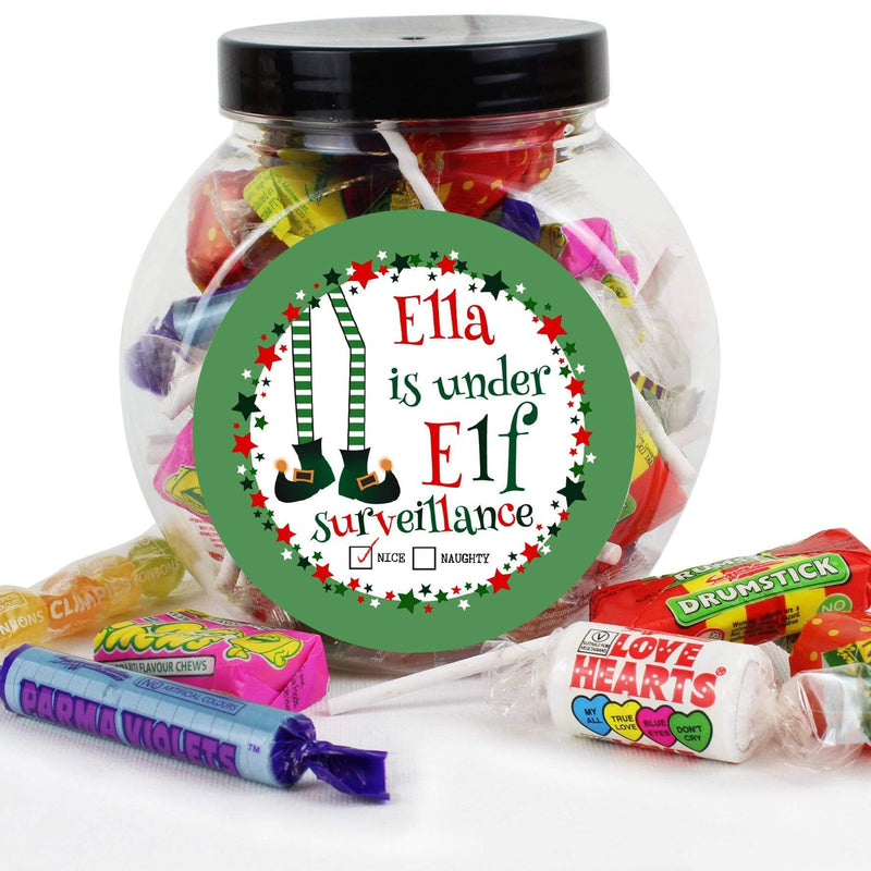 Personalised Memento Food & Drink Personalised Elf Surveillance Sweet Jar