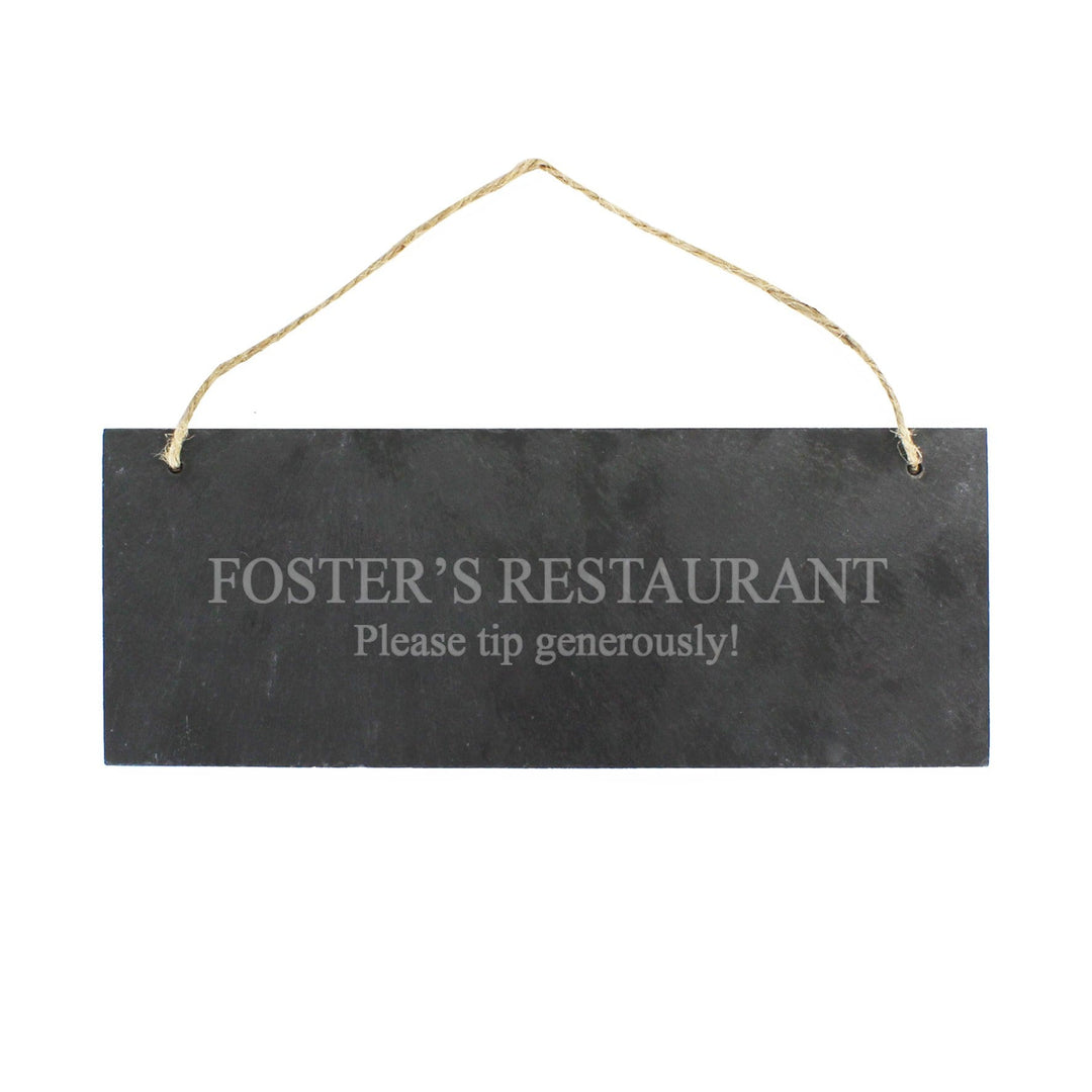 Personalised Memento Slate Personalised Engraved Hanging Slate Plaque