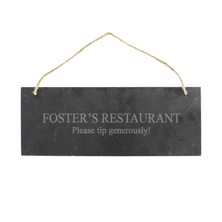 Personalised Memento Slate Personalised Engraved Hanging Slate Plaque