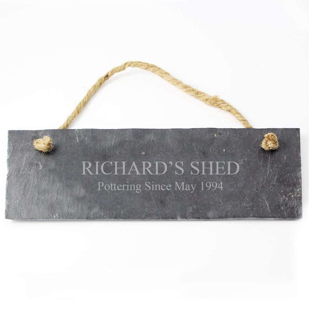 Personalised Memento Slate Personalised Engraved Hanging Slate Plaque