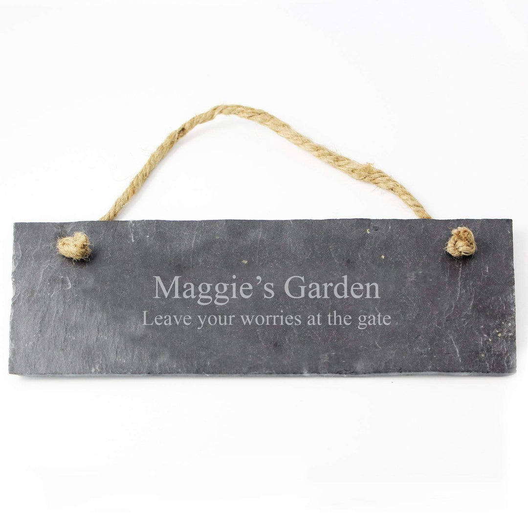 Personalised Memento Slate Personalised Engraved Hanging Slate Plaque
