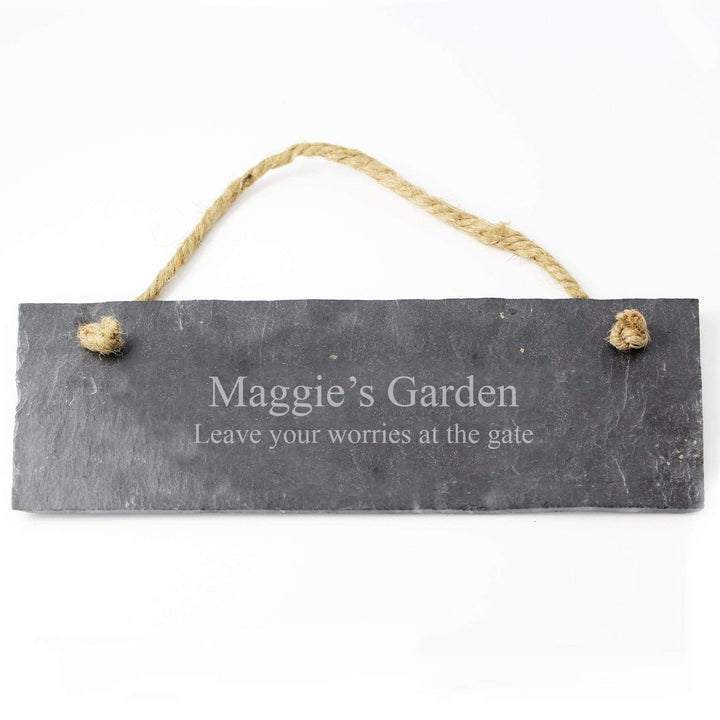 Personalised Memento Slate Personalised Engraved Hanging Slate Plaque