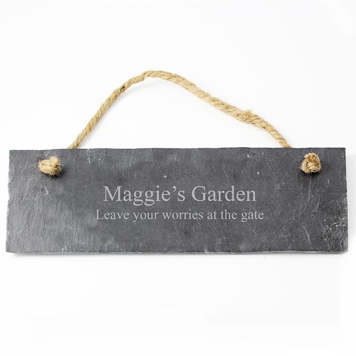 Personalised Memento Slate Personalised Engraved Hanging Slate Plaque