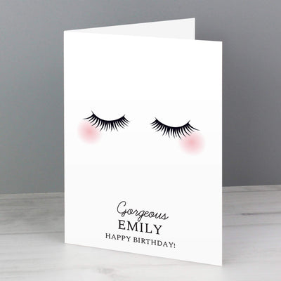 Personalised Memento Personalised Eyelashes Card