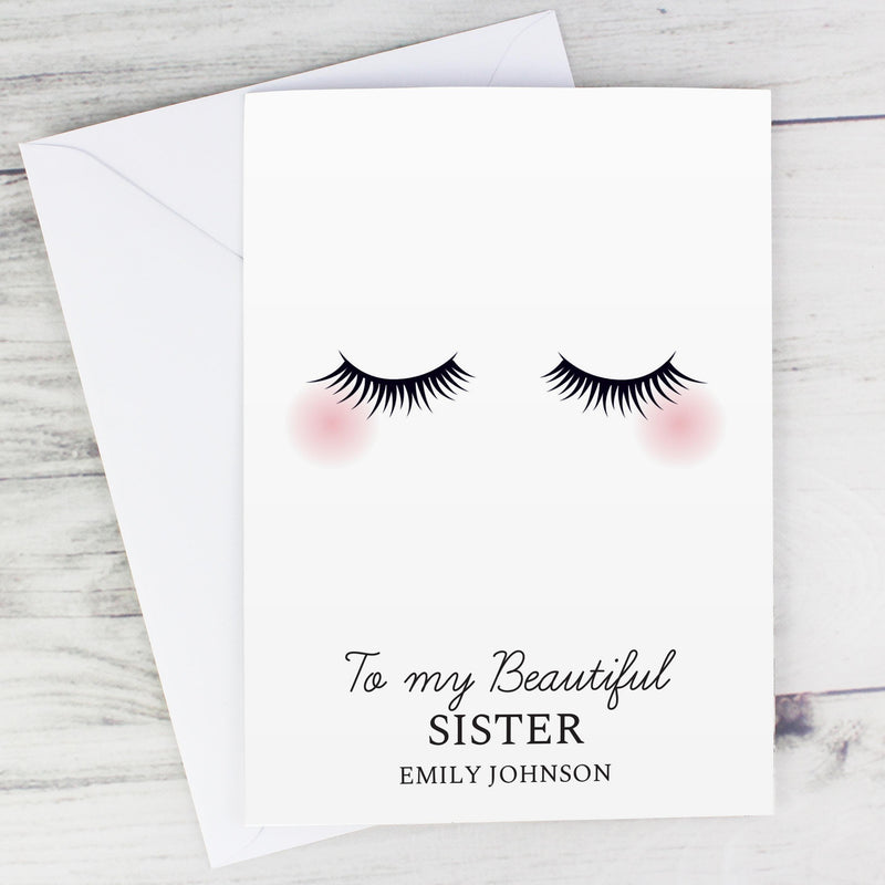 Personalised Memento Personalised Eyelashes Card