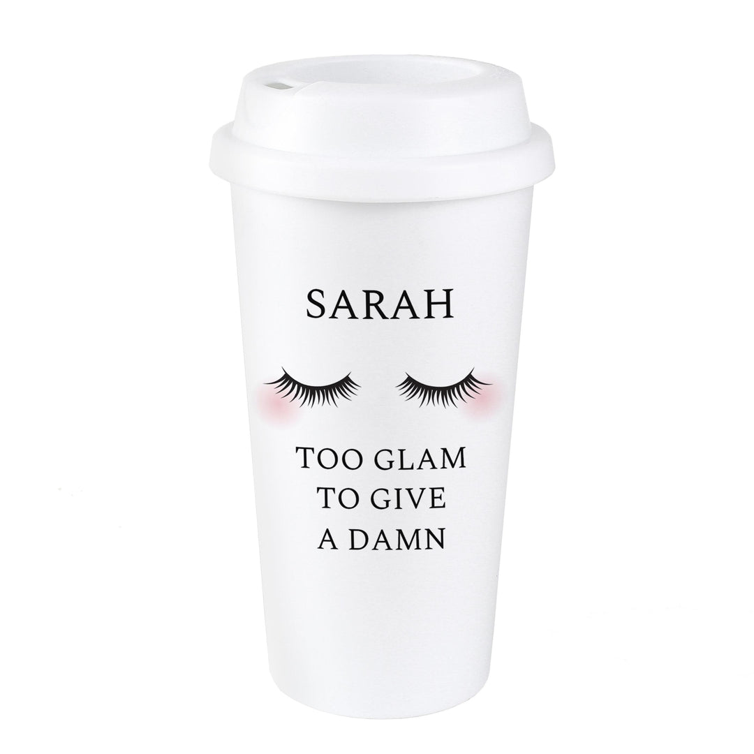 Personalised Memento Personalised Eyelashes Insulated Eco Travel Cup