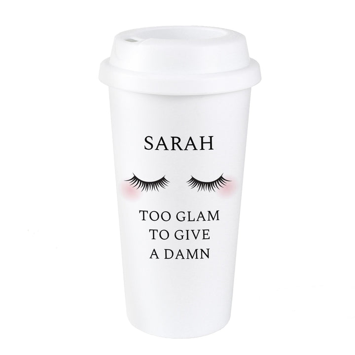 Personalised Memento Personalised Eyelashes Insulated Eco Travel Cup