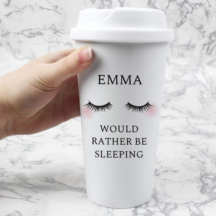 Personalised Memento Personalised Eyelashes Insulated Eco Travel Cup