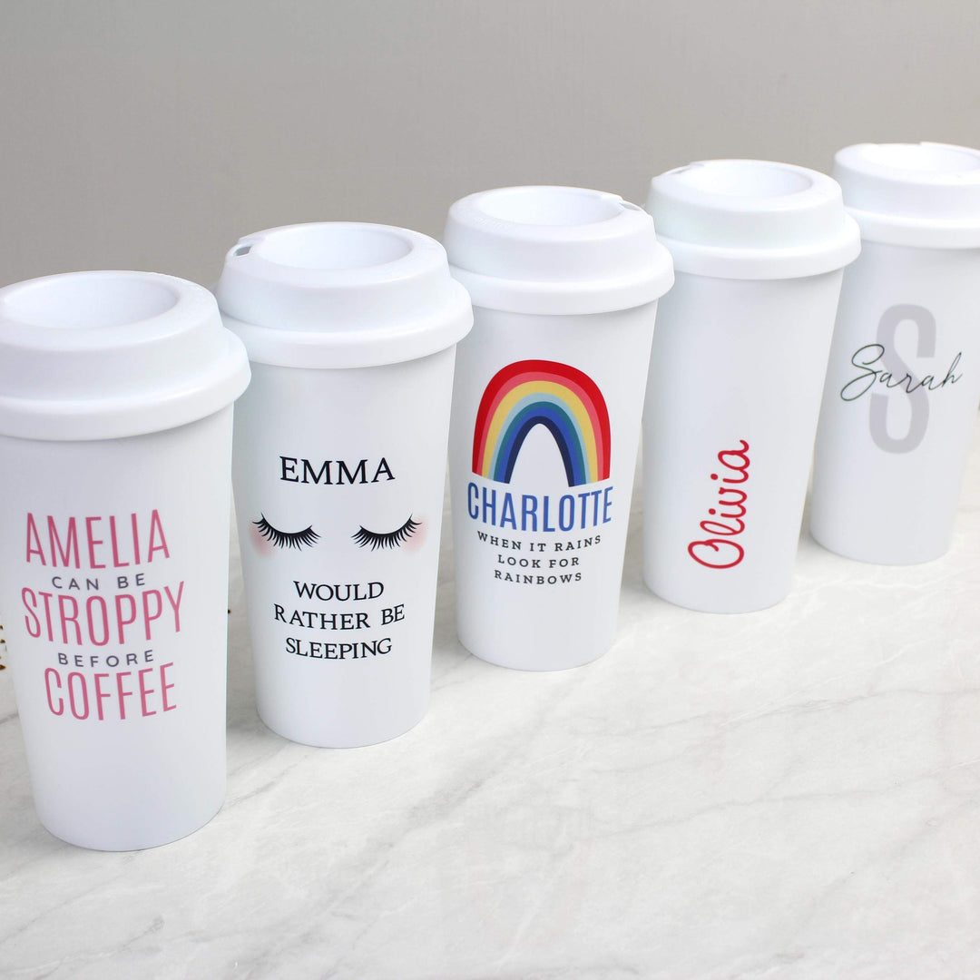 Personalised Memento Personalised Eyelashes Insulated Eco Travel Cup