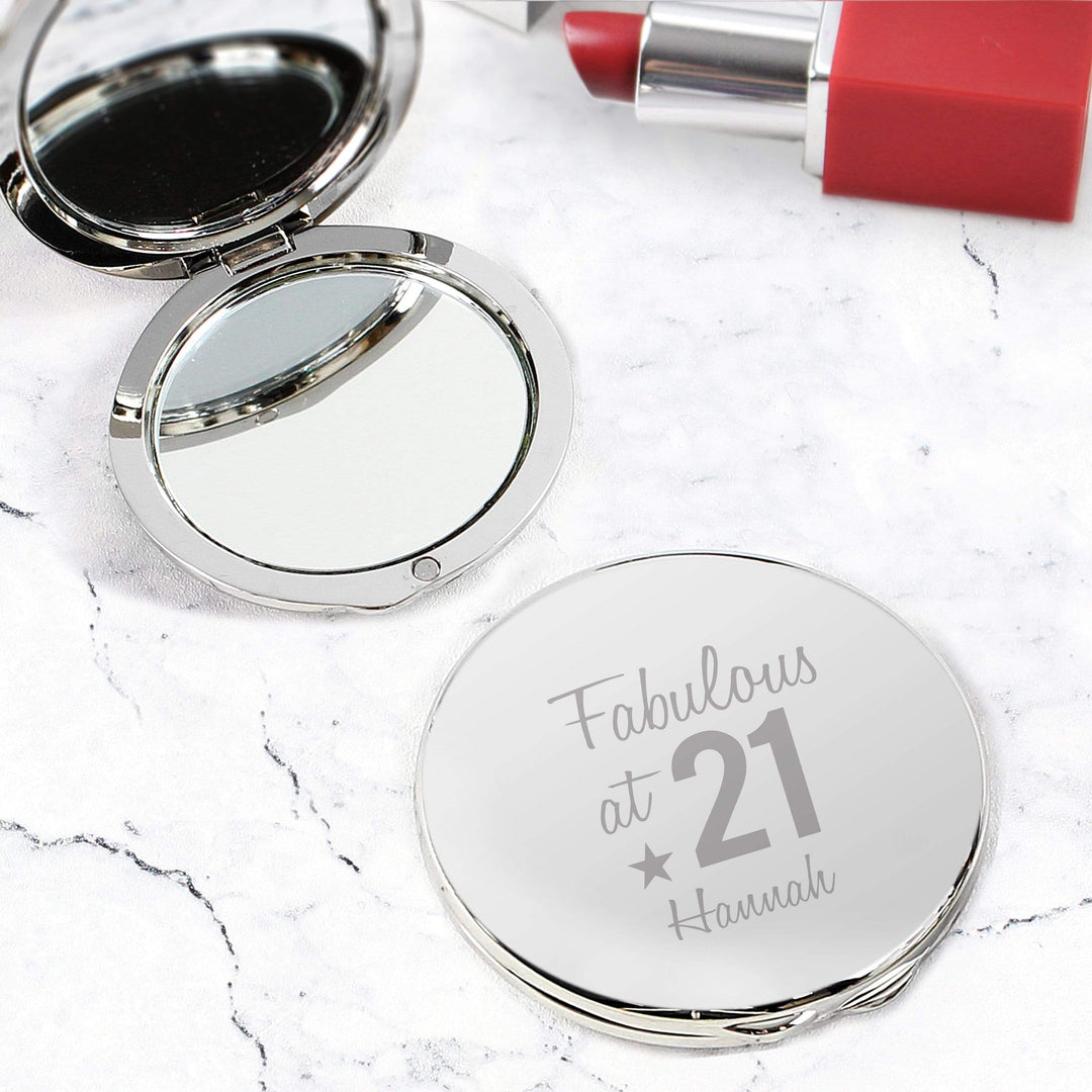 Personalised Memento Keepsakes Personalised Fabulous Birthday Big Age Compact Mirror
