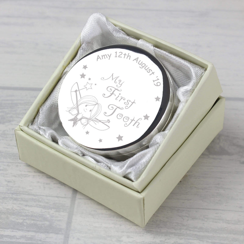 Personalised Memento Trinket, Jewellery & Keepsake Boxes Personalised Fairy My First Tooth Trinket Box