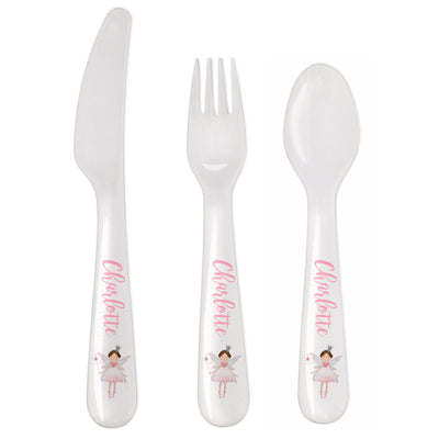 Personalised Memento Mealtime Essentials Personalised Fairy Princess 3 Piece Plastic Cutlery Set