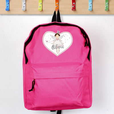 Personalised Memento Textiles Personalised Fairy Princess Pink Backpack