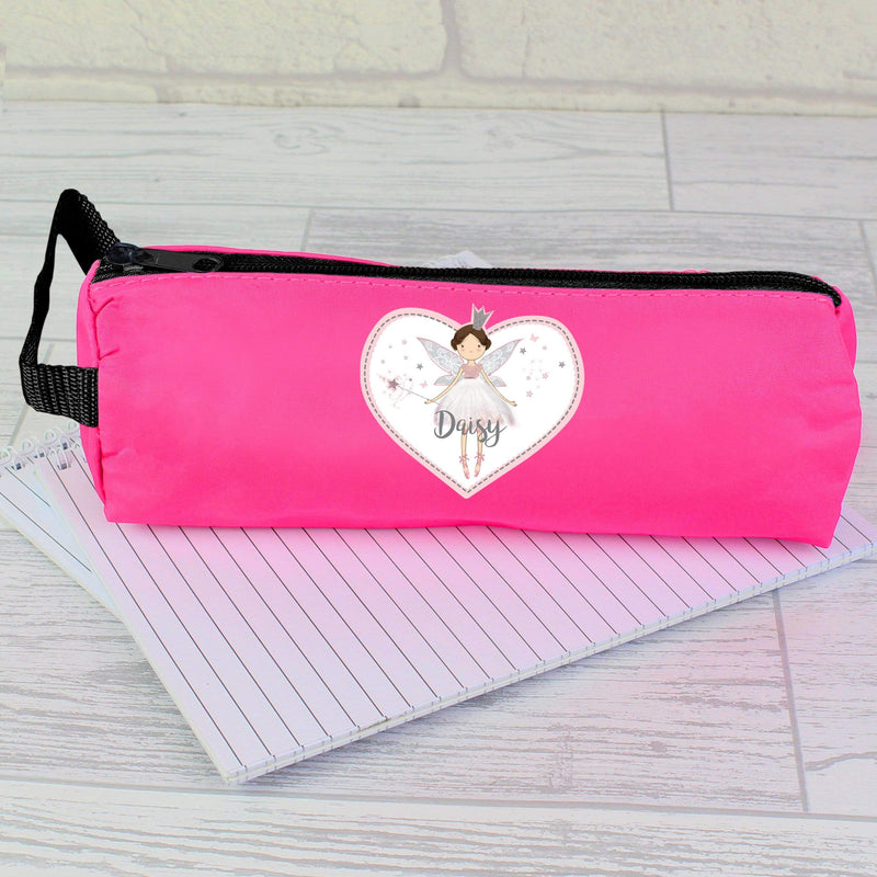Personalised Memento Stationery & Pens Personalised Fairy Princess Pink Pencil Case
