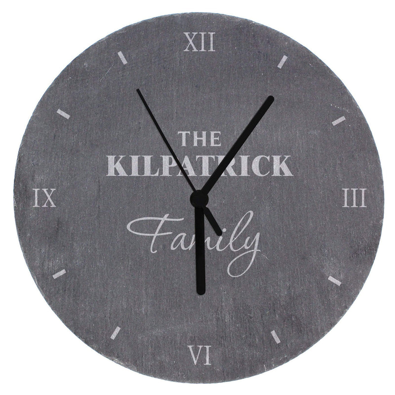 Personalised Memento Slate Personalised Family Slate Clock