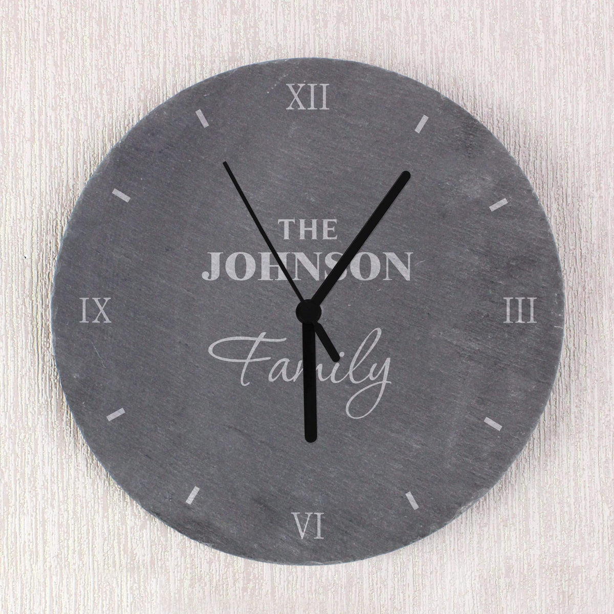 Personalised Memento Slate Personalised Family Slate Clock