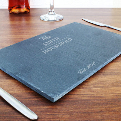 Personalised Memento Kitchen, Baking & Dining Gifts Personalised Family Slate Placemat