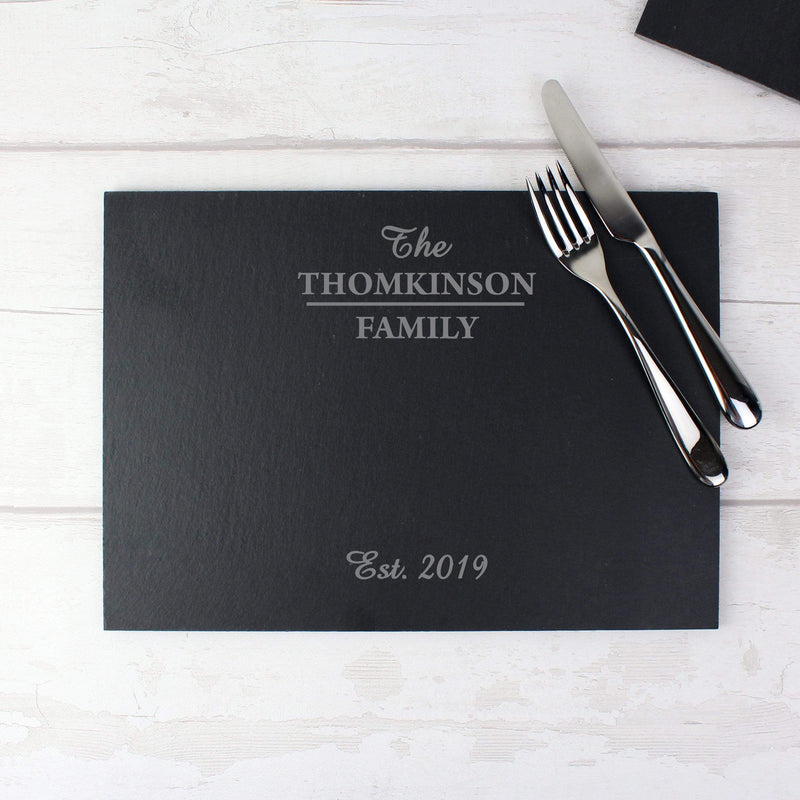 Personalised Memento Kitchen, Baking & Dining Gifts Personalised Family Slate Placemat