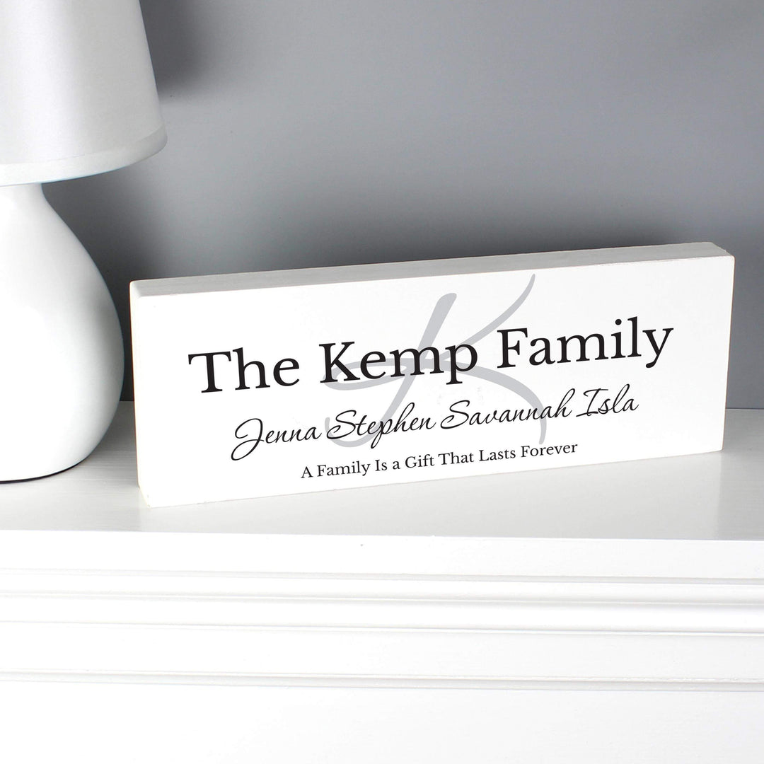 Personalised Memento Personalised Family Wooden Block Sign