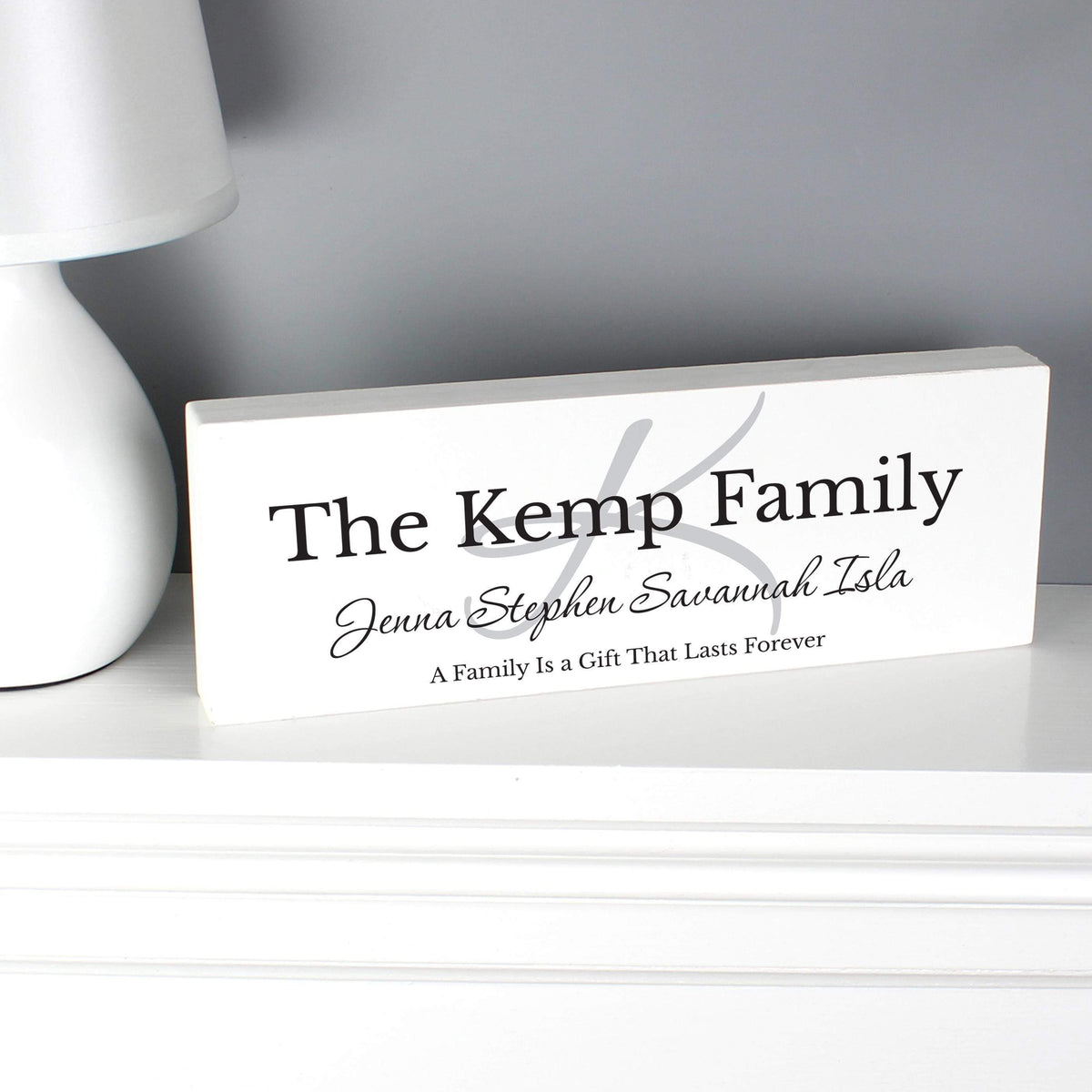 Personalised Memento Personalised Family Wooden Block Sign