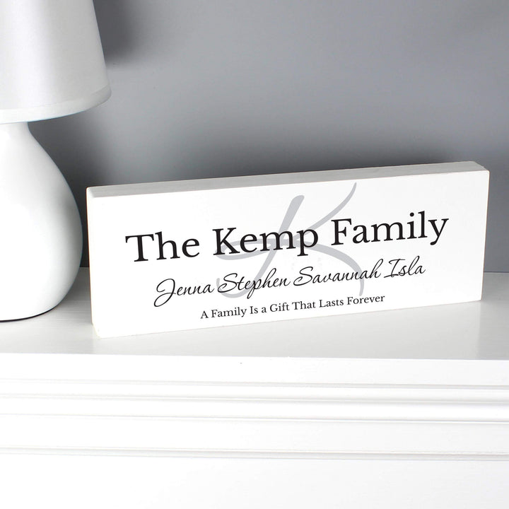 Personalised Memento Personalised Family Wooden Block Sign