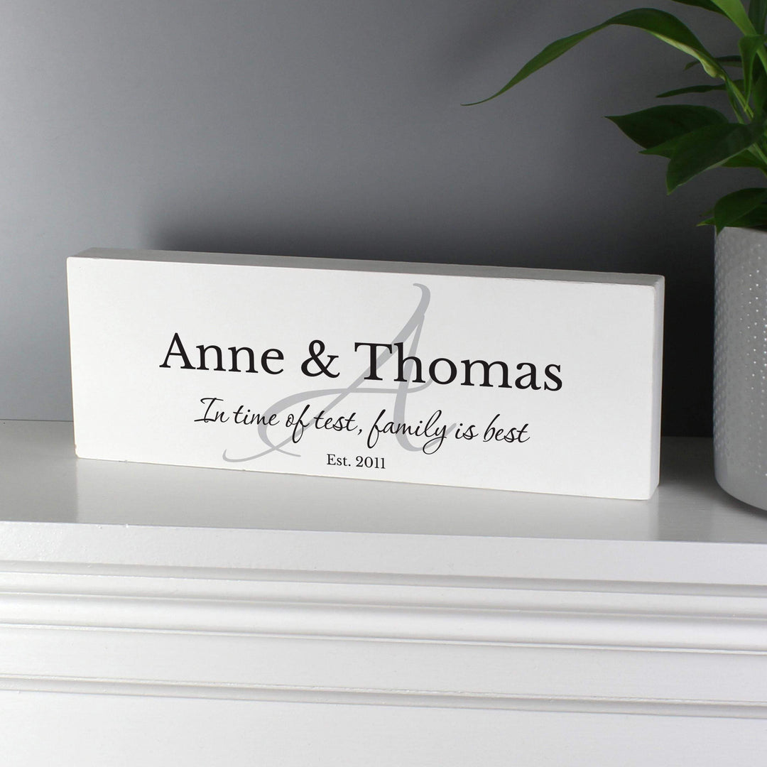 Personalised Memento Personalised Family Wooden Block Sign