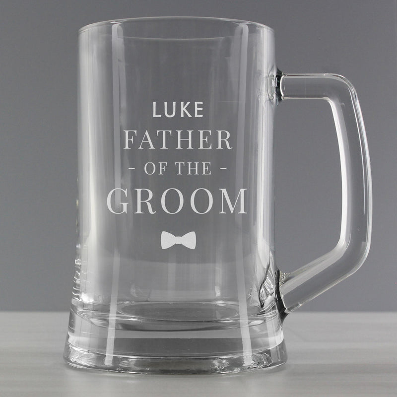 Personalised Memento Personalised Father of the Groom Pint Stern Tankard