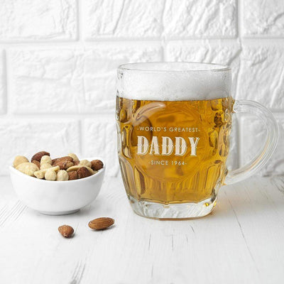 Treat Personalised Father's Day Dimpled Beer Glass