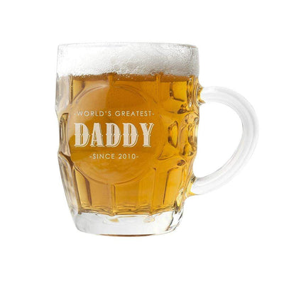Treat Personalised Father's Day Dimpled Beer Glass