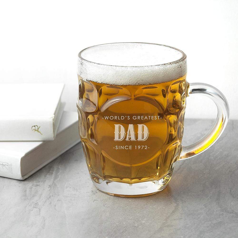 Treat Personalised Father's Day Dimpled Beer Glass
