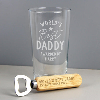 Personalised Memento Personalised Father's Day Pint Glass & Bottle Opener