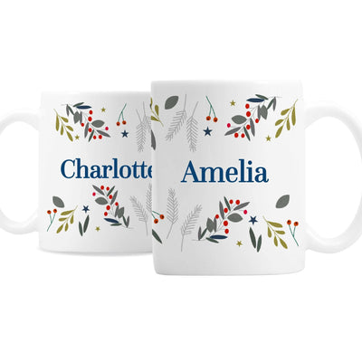 Personalised Memento Personalised Festive Christmas Mug Set