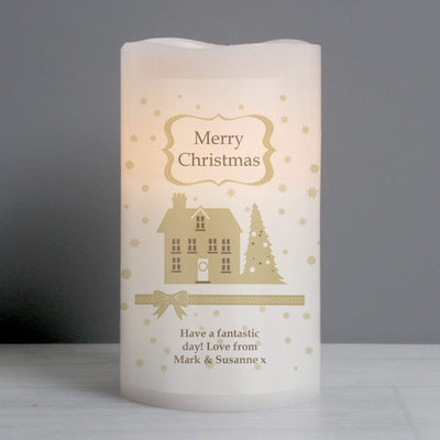 Personalised Memento LED Lights, Candles & Decorations Personalised Festive Village LED Candle