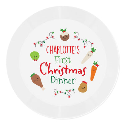Personalised Memento Mealtime Essentials Personalised 'First Christmas Dinner' Plastic Plate
