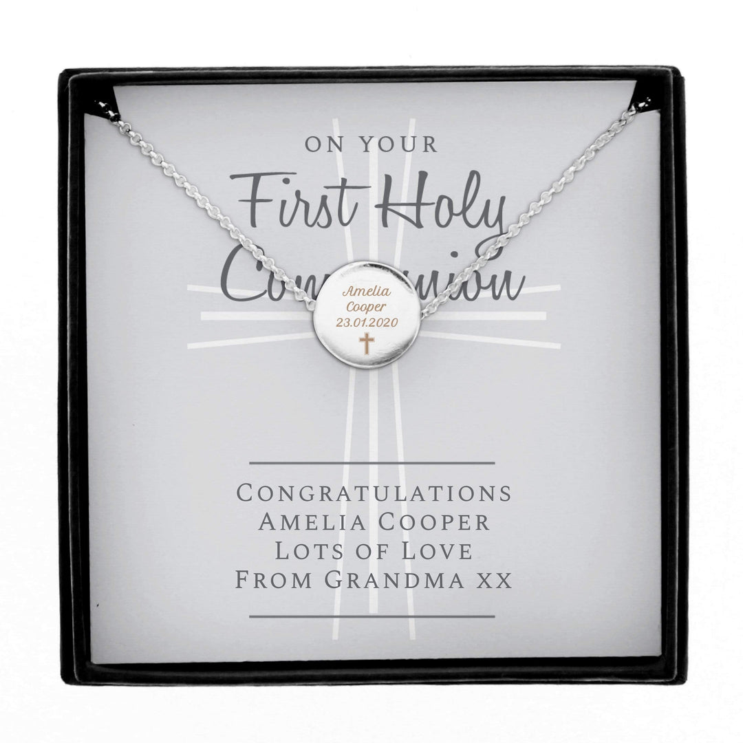 Personalised Memento Jewellery Personalised First Holy Communion Necklace &amp; Box