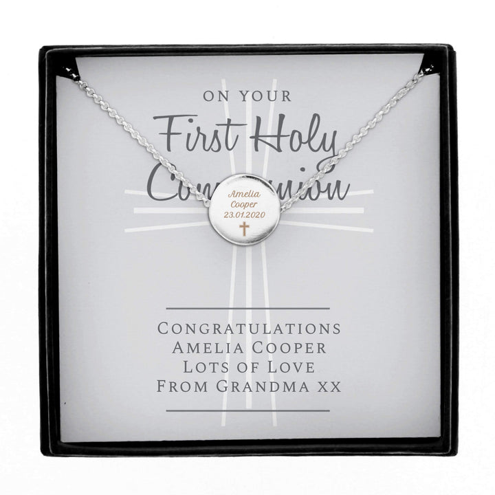Personalised Memento Jewellery Personalised First Holy Communion Necklace &amp; Box