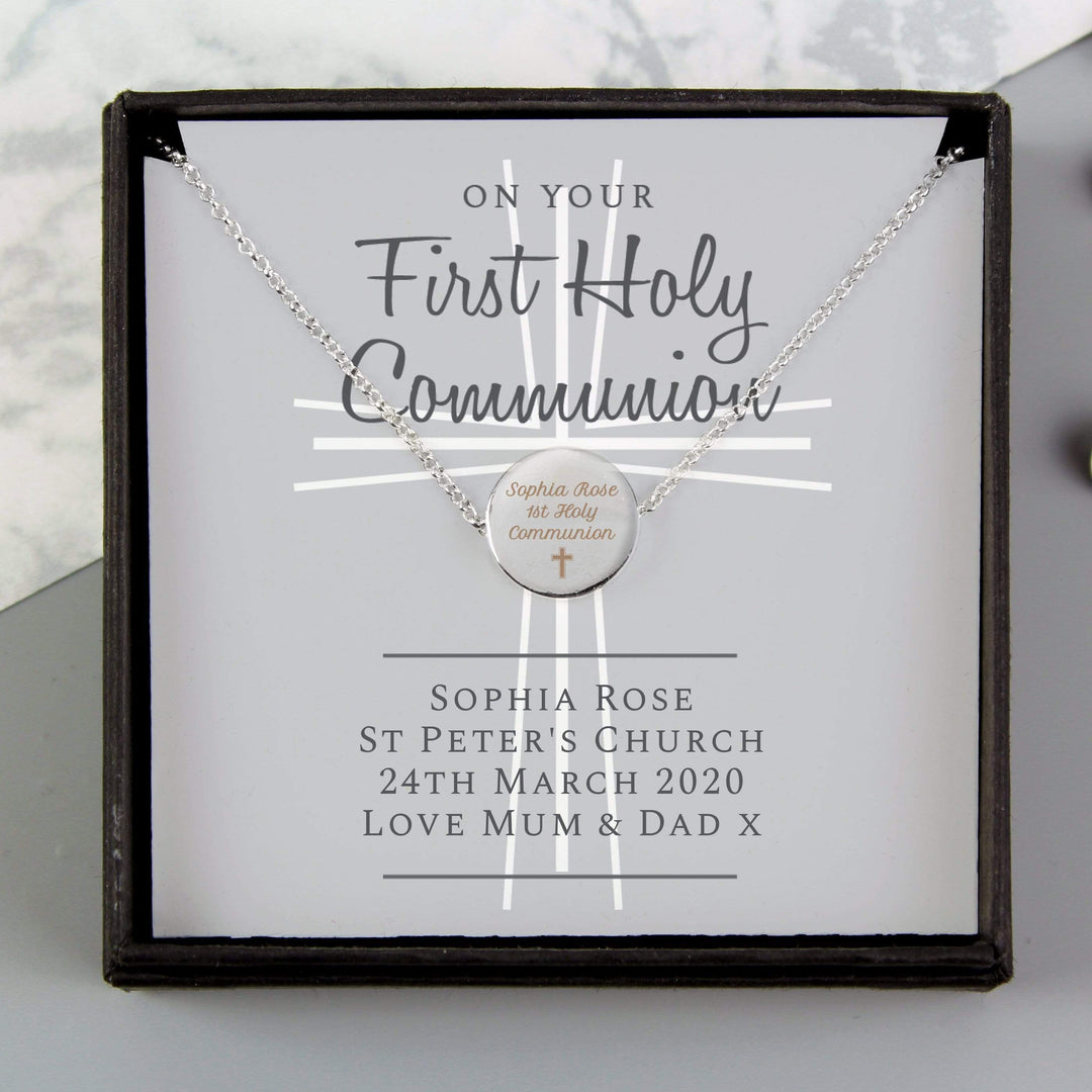 Personalised Memento Jewellery Personalised First Holy Communion Necklace &amp; Box