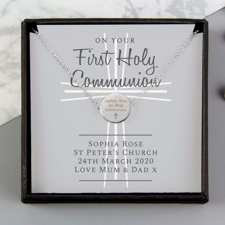 Personalised Memento Jewellery Personalised First Holy Communion Necklace &amp; Box