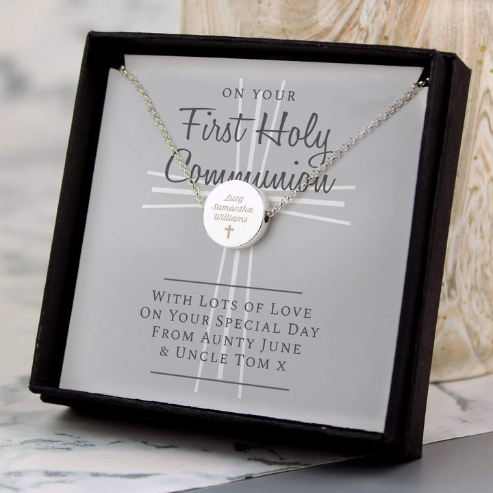 Personalised Memento Jewellery Personalised First Holy Communion Necklace &amp; Box