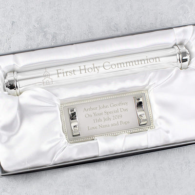 Personalised Memento Keepsakes Personalised First Holy Communion Silver Plated Certificate Holder