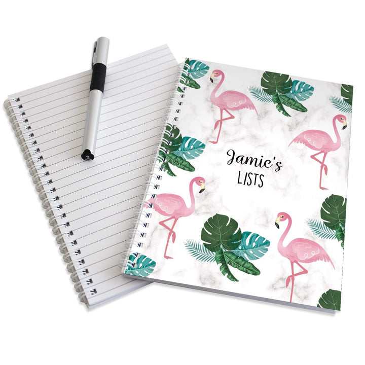 Personalised Memento Stationery &amp; Pens Personalised Flamingo A5 Notebook