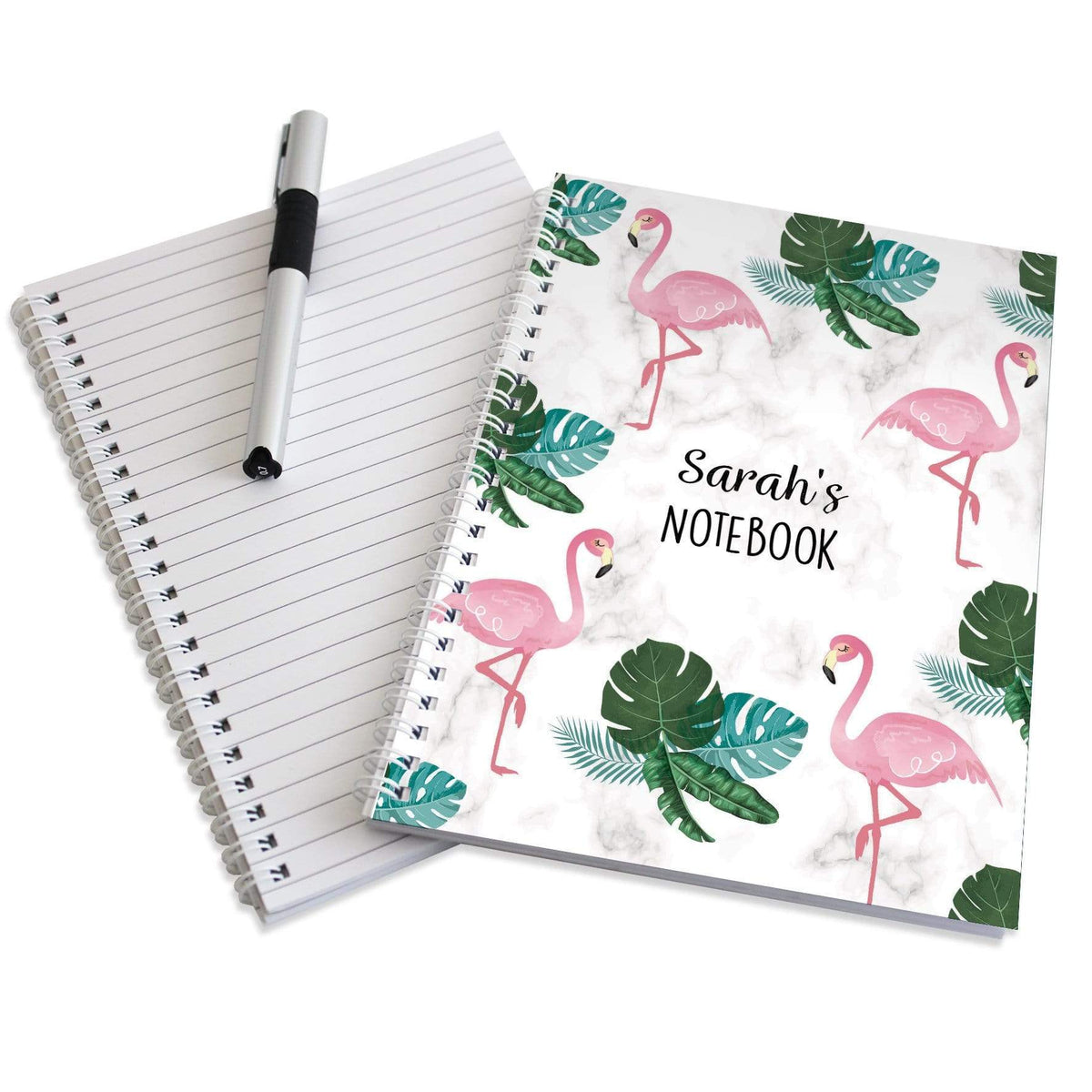 Personalised Memento Stationery & Pens Personalised Flamingo A5 Notebook