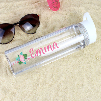 Personalised Memento Mealtime Essentials Personalised Flamingo Island Water Bottle