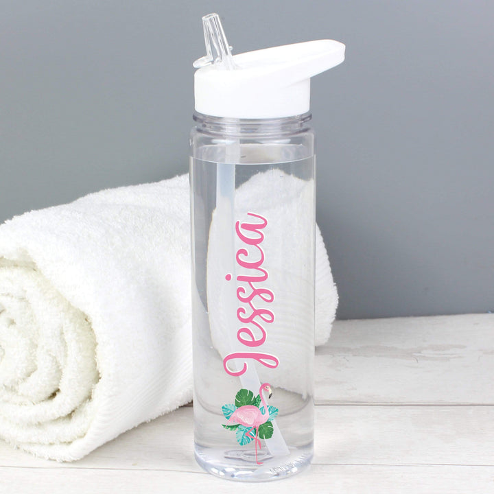 Personalised Memento Mealtime Essentials Personalised Flamingo Island Water Bottle