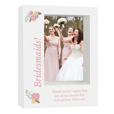 Personalised Memento Photo Frames, Albums and Guestbooks Personalised Floral 5x7 Box Photo Frame