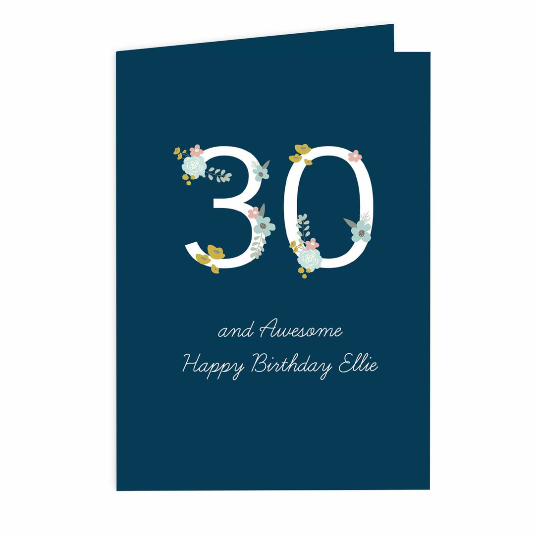 Personalised Memento Greetings Cards Personalised Floral Age Birthday Card