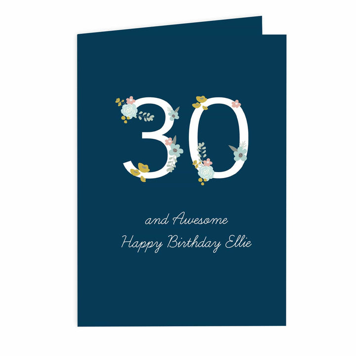 Personalised Memento Greetings Cards Personalised Floral Age Birthday Card
