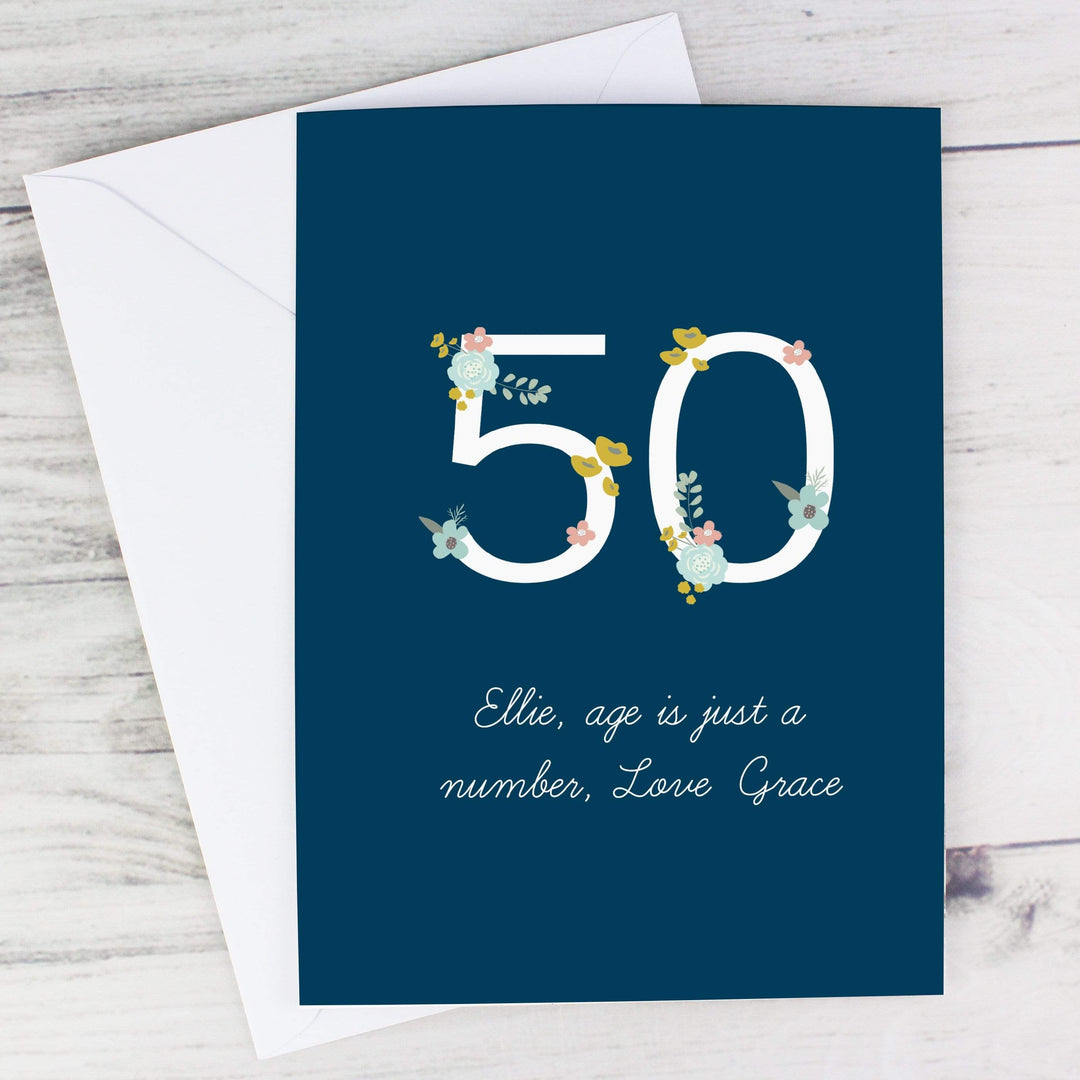 Personalised Memento Greetings Cards Personalised Floral Age Birthday Card