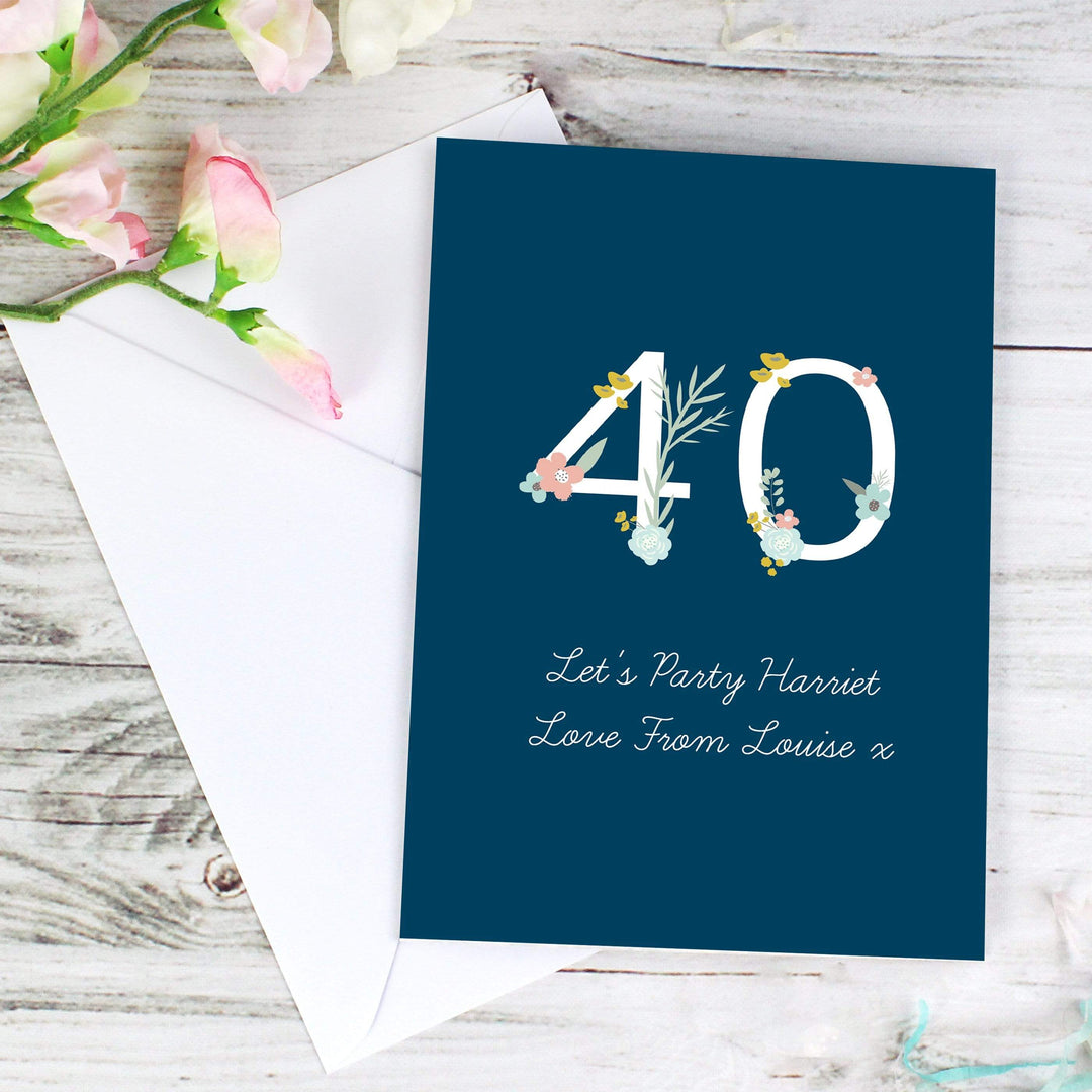 Personalised Memento Greetings Cards Personalised Floral Age Birthday Card