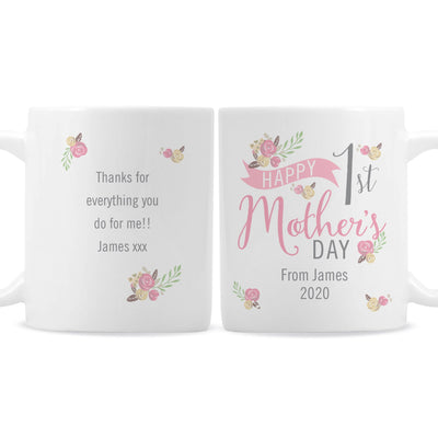 Personalised Memento Mugs Personalised Floral Bouquet 1st Mothers Day Mug